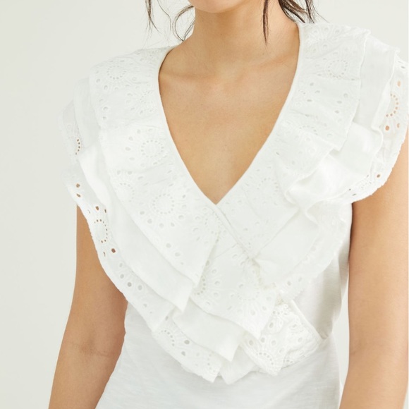 Jodi Ruffled Eyelet Crop Top - Picture 2 of 8
